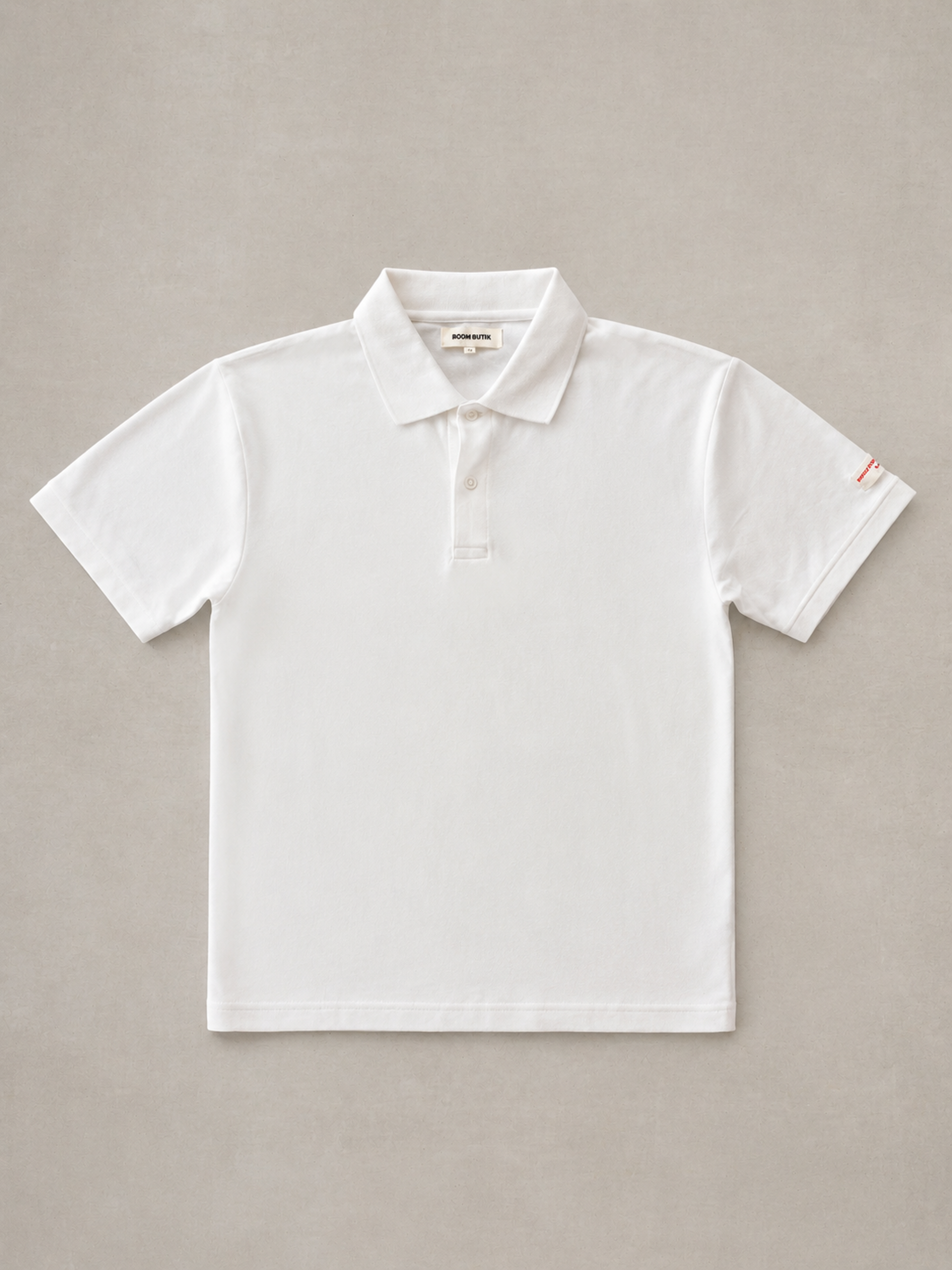 Boom Butik Hvid Kortærmet Polo - Packshot